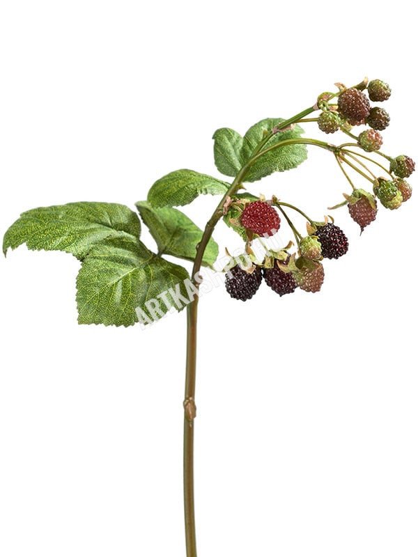 Ветка ежевики с ягодами и листьями искусственная