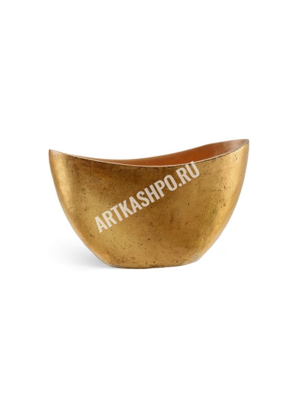 Кашпо TREEZ Effectory Metal Лодка малая Сусальное золото