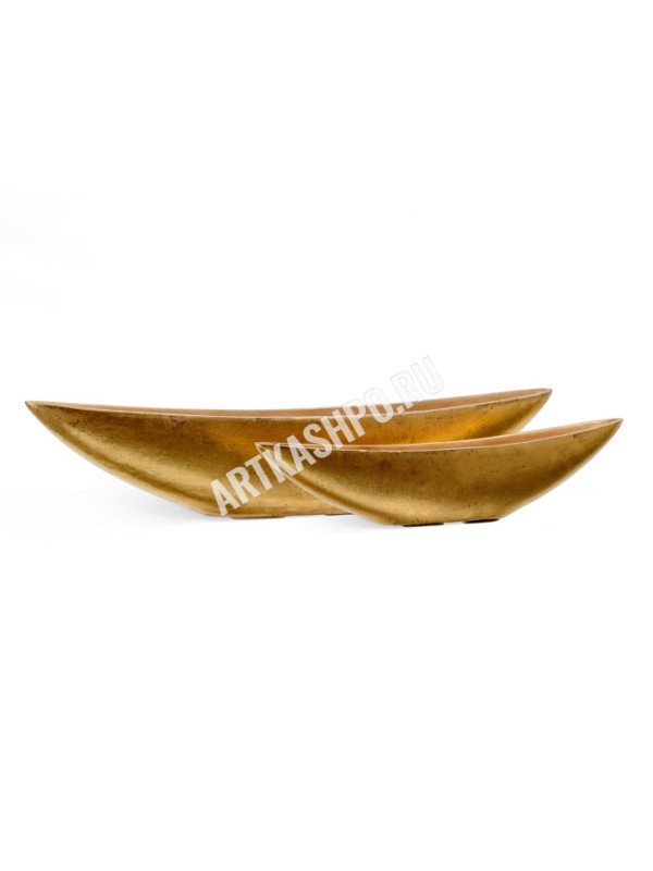 Кашпо TREEZ Effectory Metal Лодка Сусальное золото