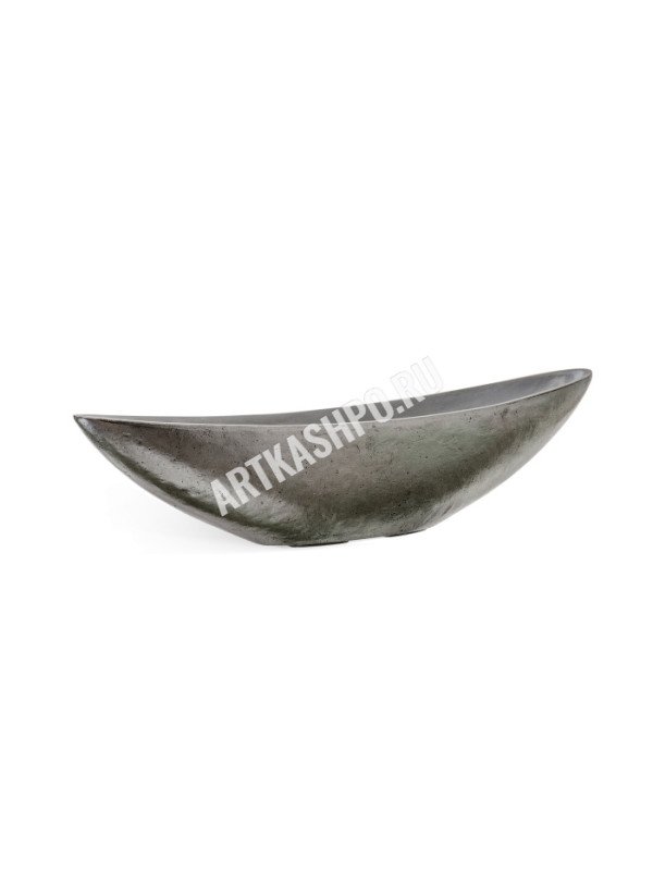 Кашпо TREEZ Effectory Metal Лодка длинная Стальное серебро