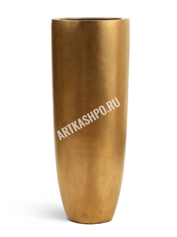 Кашпо TREEZ Effectory Metal Высокий конус Giant Сусальное золото