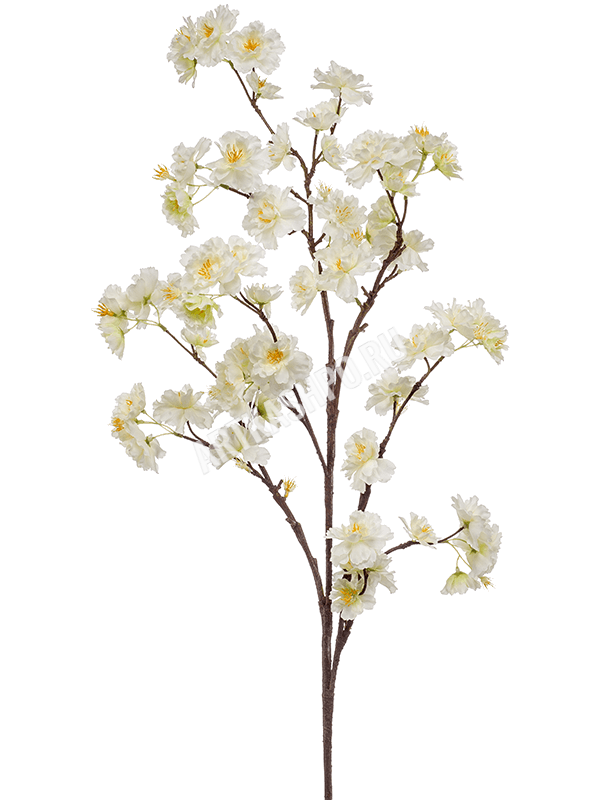 Ветка вишни с кремовыми цветами искусственная