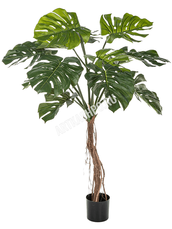 Филодендрон с резными листьями дерево с корнями искусственный