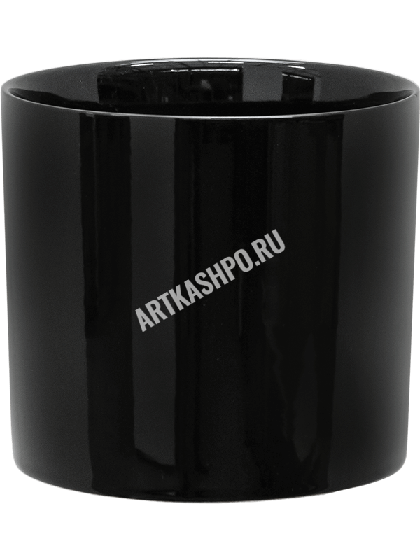 Кашпо Basic Cylinder Shiny Black