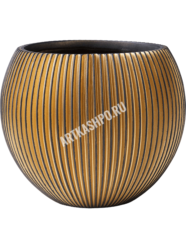 Кашпо Capi Nature Groove Vase Ball Black Gold