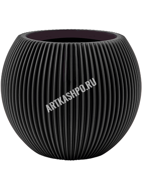 Кашпо Capi Nature Groove Vase Ball Intense Black