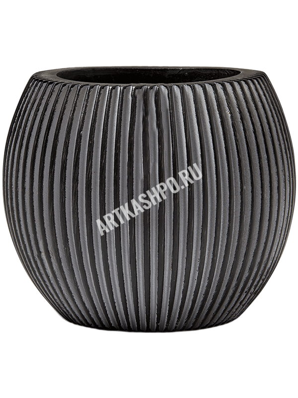 Кашпо Capi Nature Groove Vase Ball Black