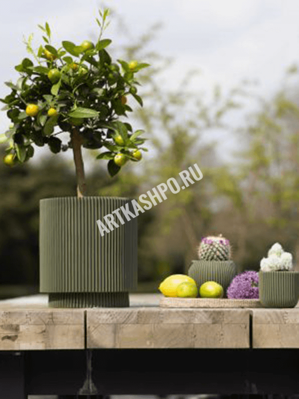 Кашпо Capi Nature Groove Special Vase Cylinder Green