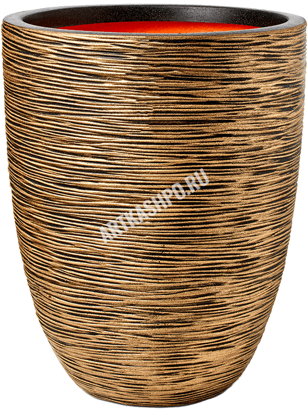 Кашпо Capi Nature Rib NL Vase Elegant Low Black Gold