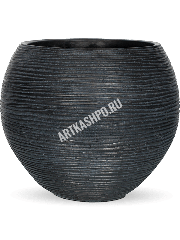 Кашпо Capi Nature Rib Vase Ball Black