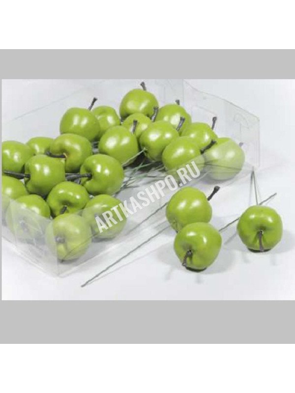 Яблоки D3.5 H9 зеленые матовые 24 шт. на пике