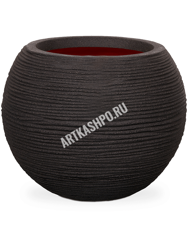 Кашпо Capi Nature Rib NL Vase Ball Black