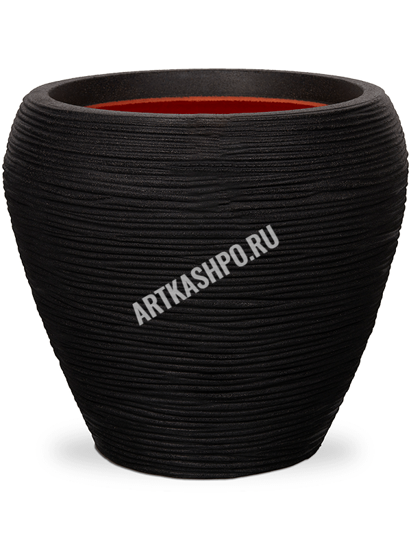 Кашпо Capi Nature Rib NL Vase Taper Round Black