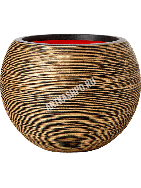 Кашпо Capi Nature Rib NL Vase Ball Black Gold