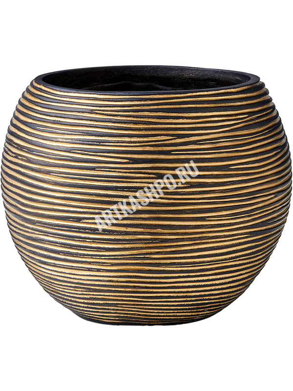 Кашпо Capi Nature Rib Vase Ball Black Gold