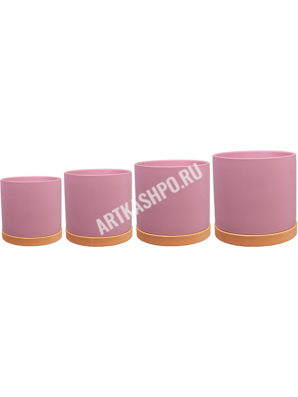 Кашпо Birte Pot With Saucer Pink (комплект 4 шт.)