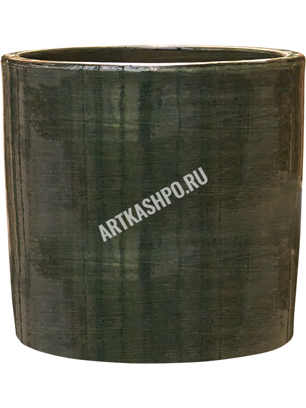 Кашпо Plain Striped Cylinder Olive