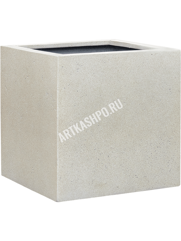Кашпо Grigio Cube Antique White Concrete