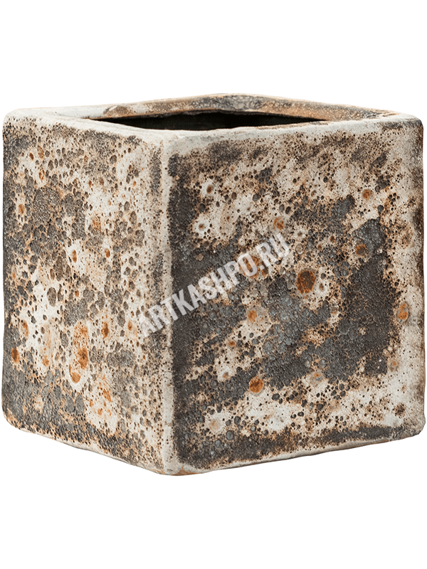 Кашпо Baq Lava Cube relic rust metal (glazed inside)
