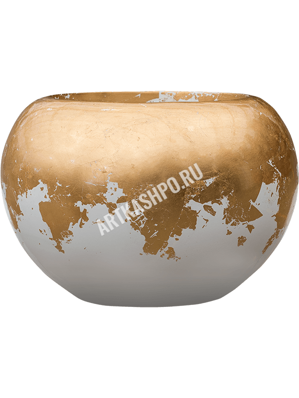 Кашпо Baq Luxe Lite Glossy Globe white-gold