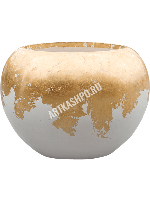 Кашпо Baq Luxe Lite Glossy Globe white-gold