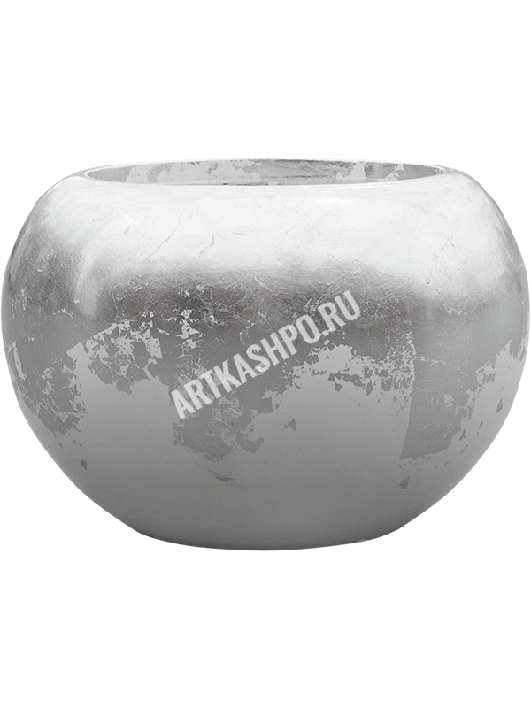 Кашпо Baq Luxe Lite Glossy Globe White-Silver