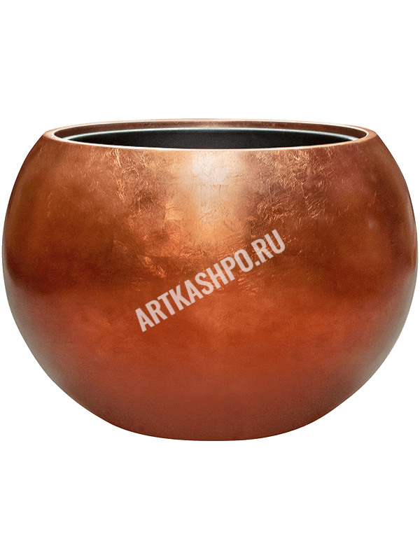 Кашпо Baq Metallic Silver leaf Globe matt copper (с внутренним горшком)