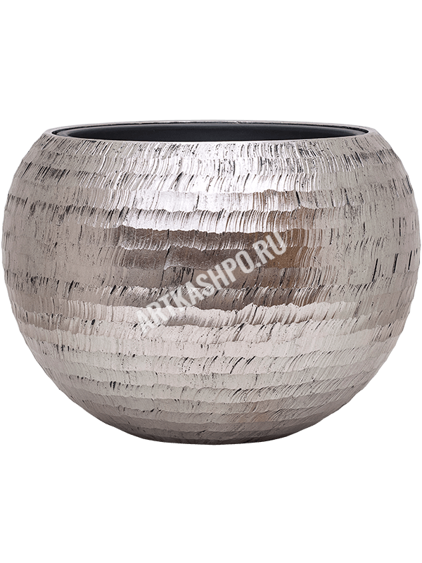 Кашпо Baq Opus Hammered Globe Silver (с внутренним горшком)
