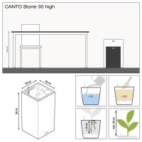 Размеры кашпо Canto Stone High 30