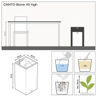 Размеры кашпо Canto Stone High 40