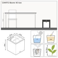 Размеры кашпо Canto Stone Low 40