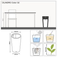 Размеры кашпо Cilindro Color 32