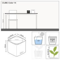 Размеры кашпо Cube Color 14