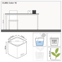 Размеры кашпо Cube Color 16