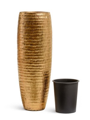 Кашпо TREEZ Effectory Metal Высокая ваза Чеканное золото