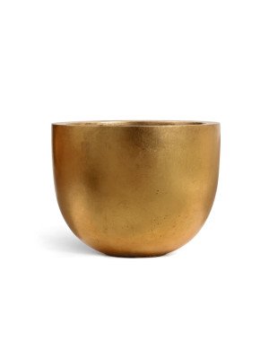 Кашпо TREEZ Effectory Metal Низкая конус-чаша Сусальное золото