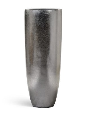 Кашпо TREEZ Effectory Metal Высокий конус Giant Стальное серебро