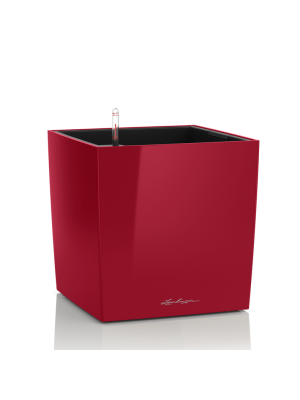 Кашпо Lechuza Cube Premium ярко-красное глянцевое 30