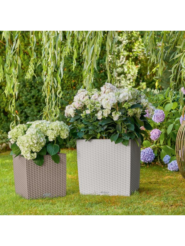 Кашпо Lechuza Cube Cottage коричневый песок 40