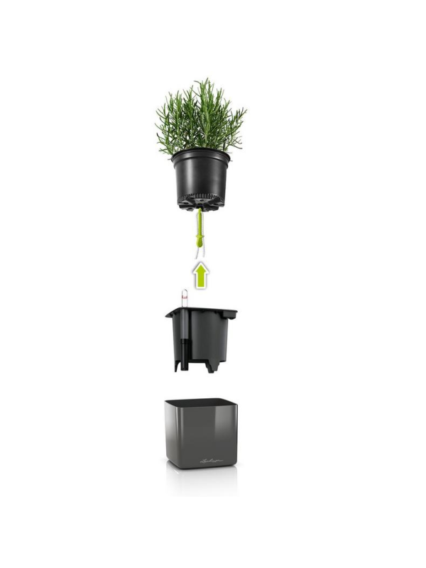 Комплект кашпо настенный Lechuza Green Wall Home Kit Glossy антрацит глянцевый