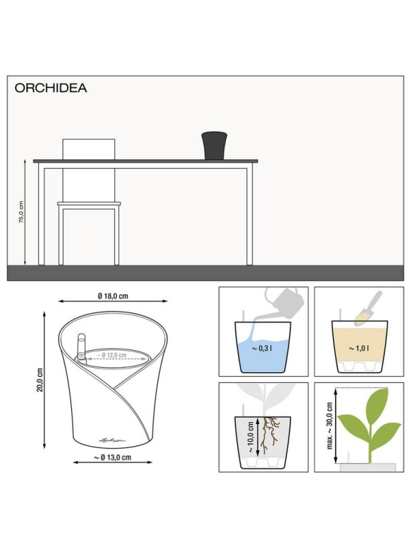 Кашпо Lechuza Orchidea сланец матовое