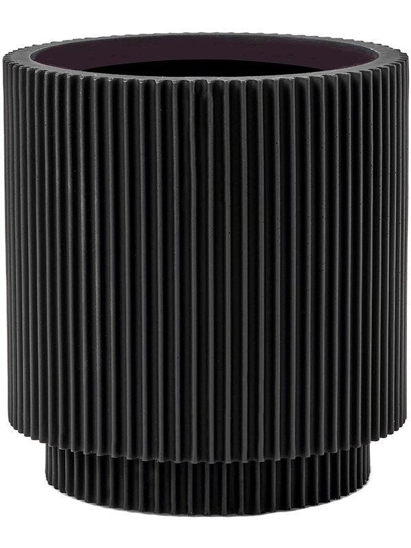 Кашпо Capi Nature Groove Vase Cylinder Intense Black