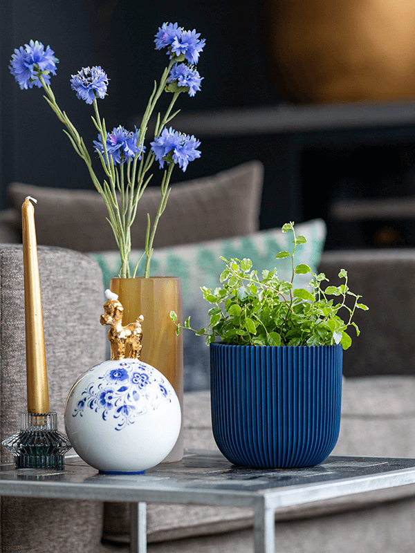 Кашпо Capi Nature Groove Special Planter Ball Dark Blue