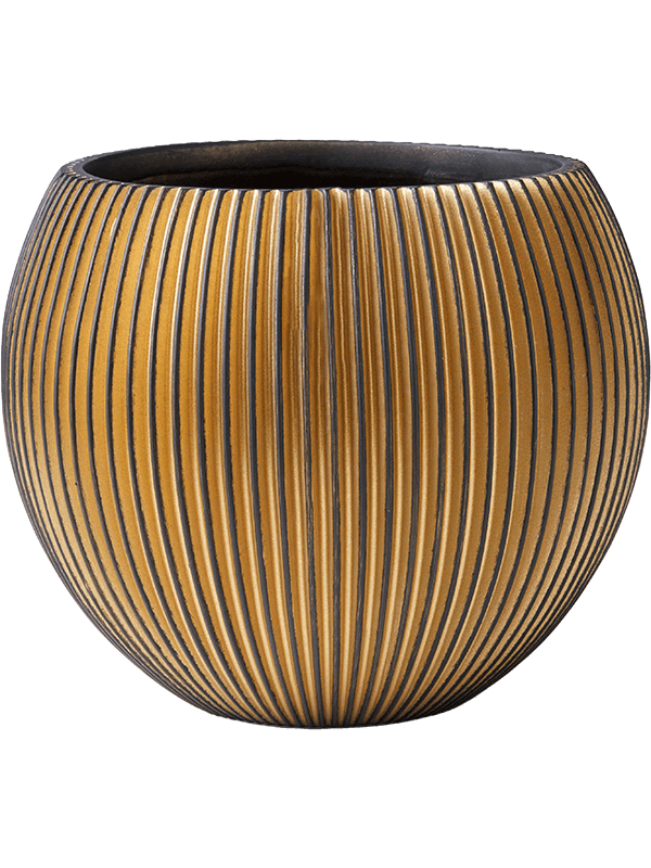 Кашпо Capi Nature Groove Vase Ball Black Gold