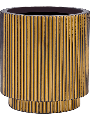Кашпо Capi Nature Groove Vase Cylinder Black Gold