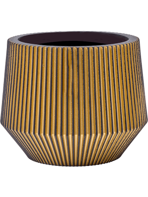 Кашпо Capi Nature Groove Vase Cylinder Geo Black Gold