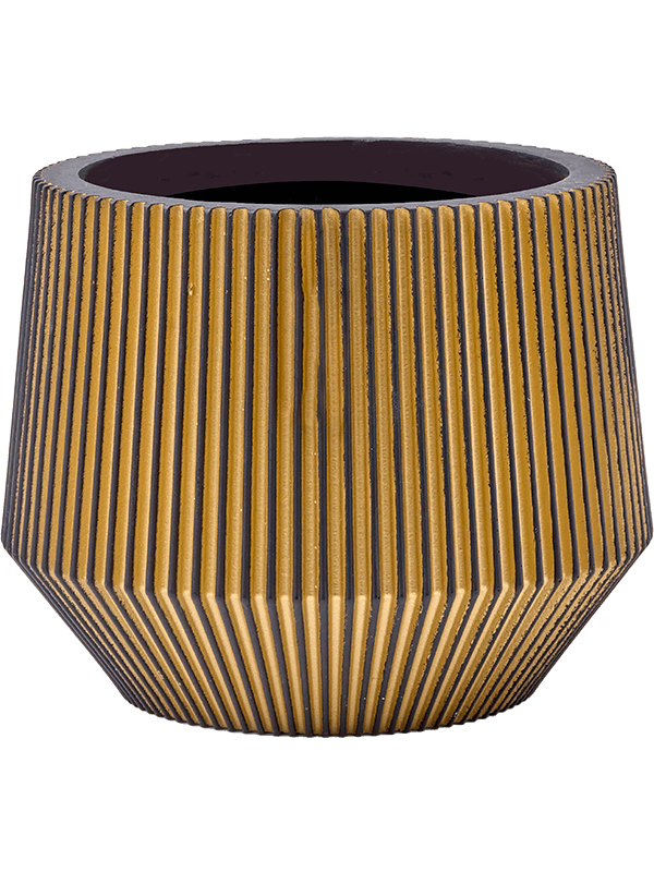 Кашпо Capi Nature Groove Vase Cylinder Geo Black Gold