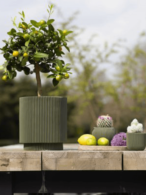 Кашпо Capi Nature Groove Special Vase Cylinder Green