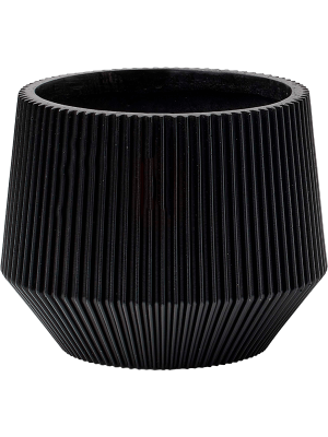 Кашпо Capi Nature Groove Vase Cylinder Geo Intense Black