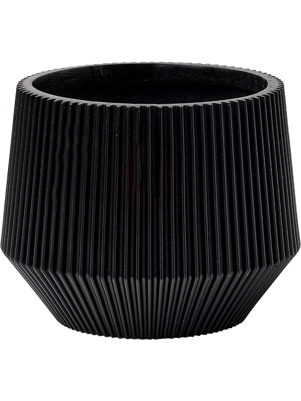 Кашпо Capi Nature Groove Vase Cylinder Geo Intense Black